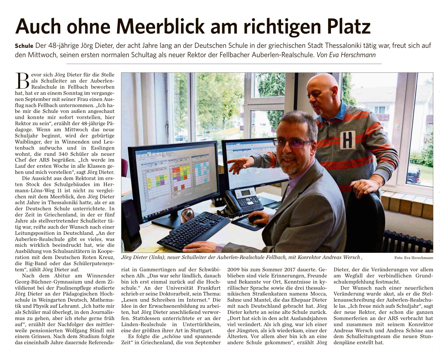 Foto Artikel neuer Schulleiter Dr. Jörg Dieter